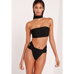 Missguided Black Choker Neck Bandage Bikini, New, Style L3224166